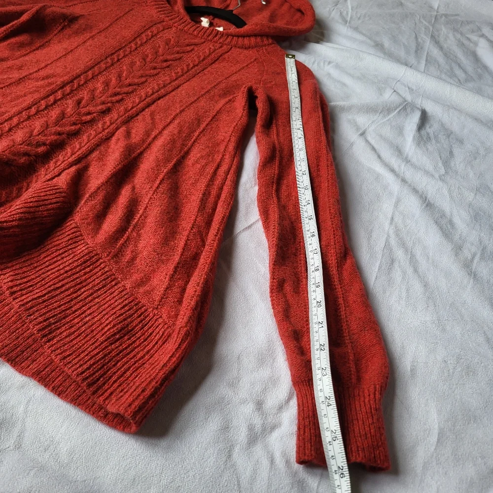Moth Hooded Cable Knit Sweater Size Small - Picture 7 of 8